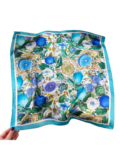 Scarvii Botanical Citrus Print Commuter Square Scarf product image