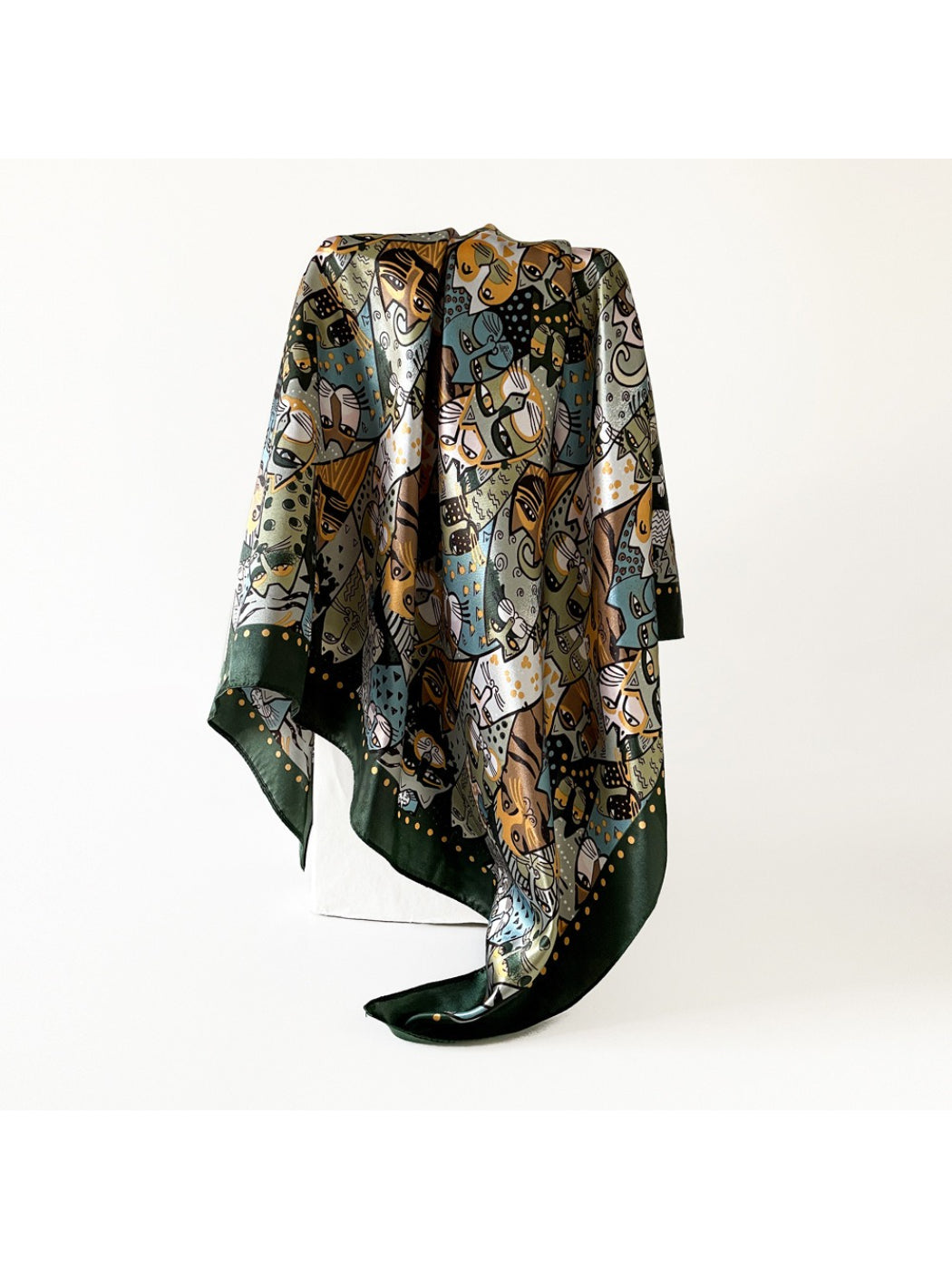 Scarvii - Colorful Cat Pattern Square Scarf