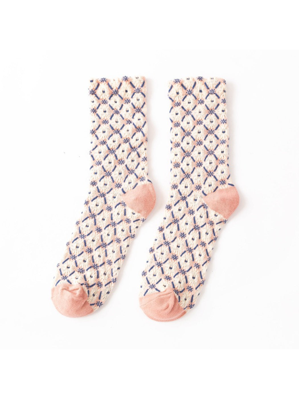 Rufia - Vintage Floral Grid Crew Socks product image 6