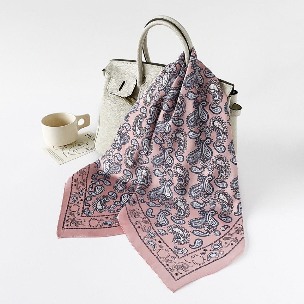 Scarvii - Soft Vintage Paisley Printed Square Scarf