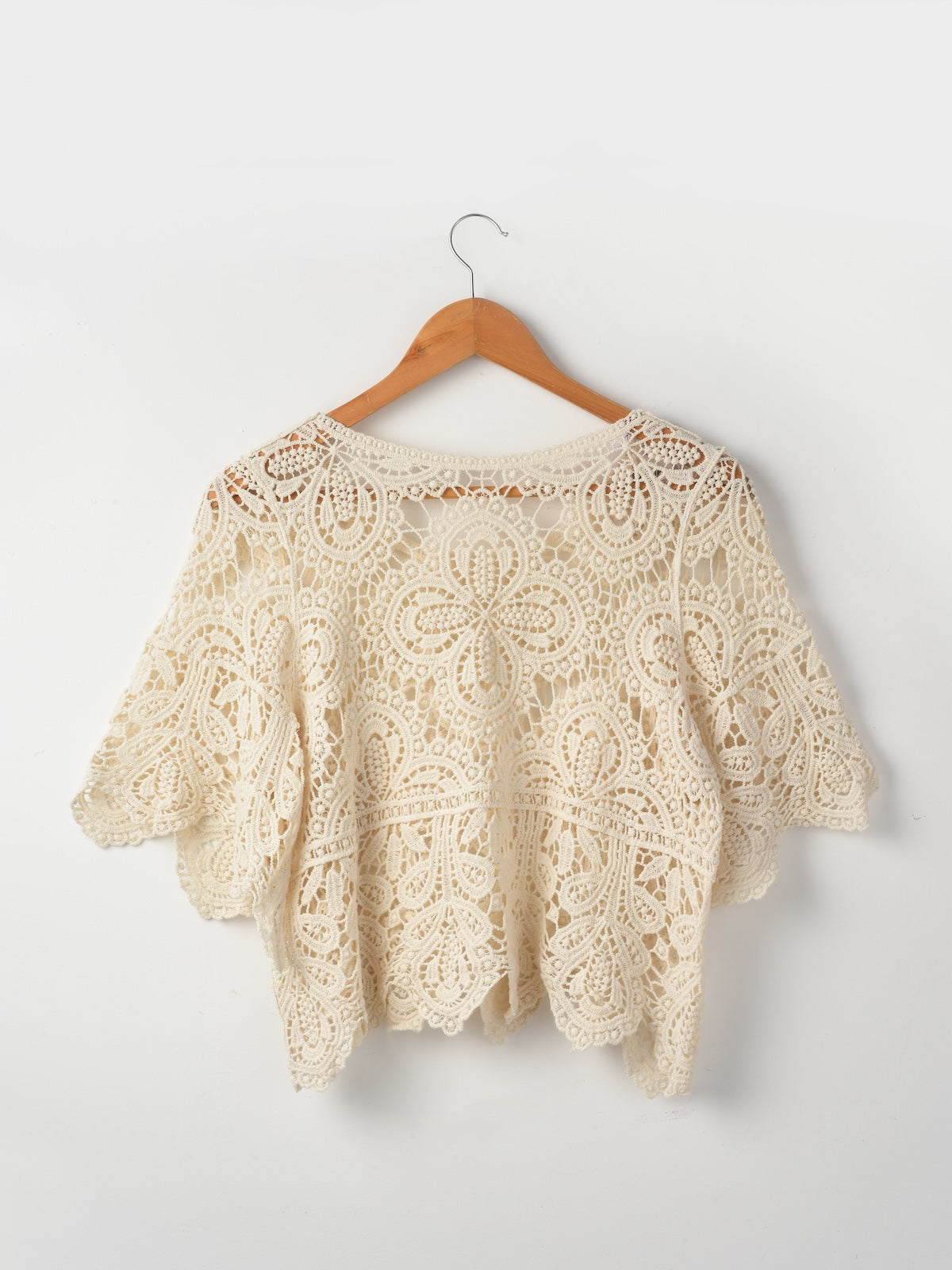 Crosa Crochet Hollow-Out Pullover Top accessory detail view