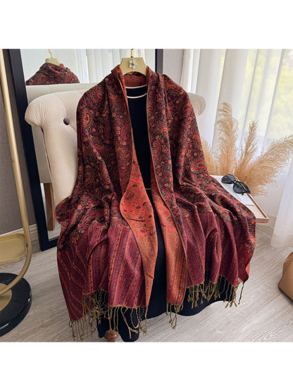 Scarvii - Classic Paisley Fringe Shawl Scarf