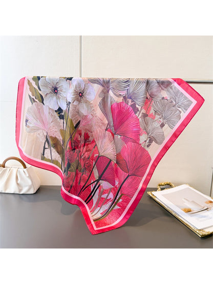 Scarvii - Romantic Floral Print Square Scarf