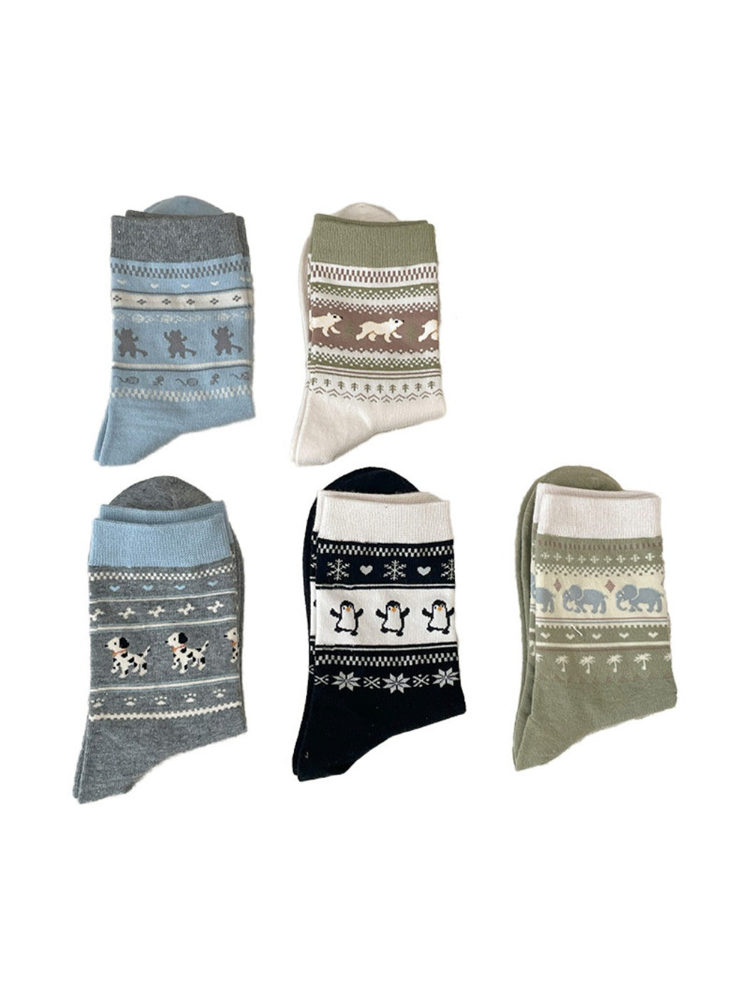 Rufia - Animal Pattern Cute Pattern Mid-Calf Socks