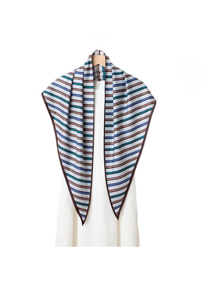 Scarvii - Preppy Line Print Triangle Bandana