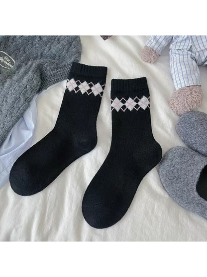 Rufia - Argyle Knit Crew Socks