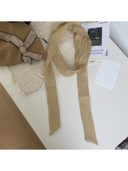 Scarvii - Minimal Floral Ribbon Skinny Scarf