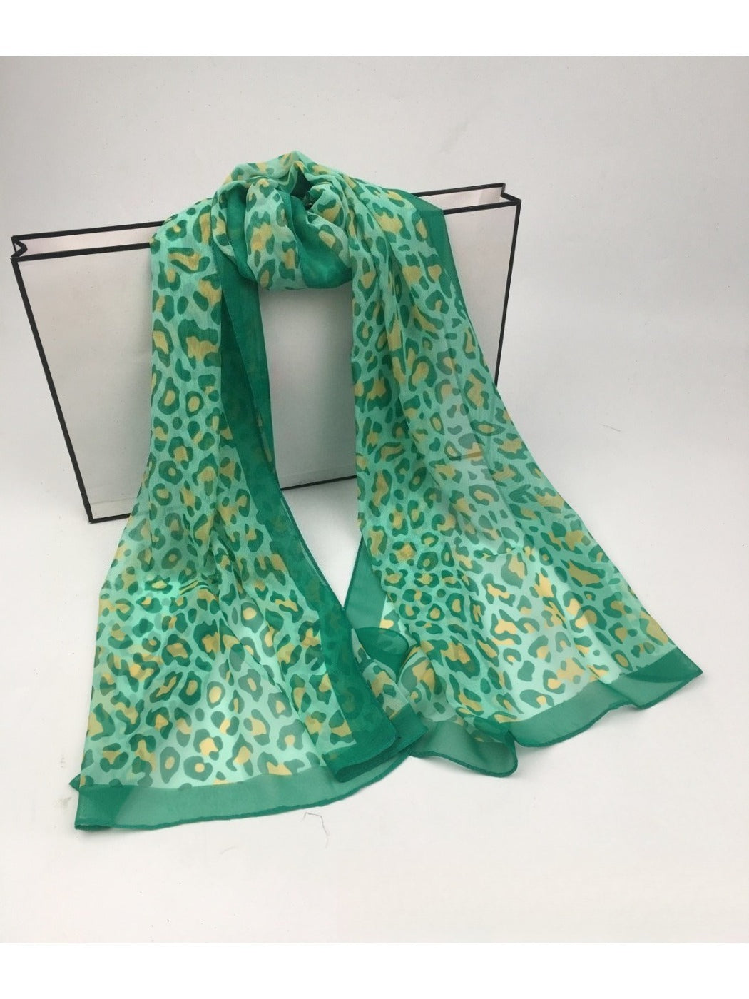 Scarvii - Chiffon Scarf with Leopard Print