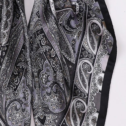 Scarvii - 27.5" Paisley Print Square Scarf - Classic& Elegant