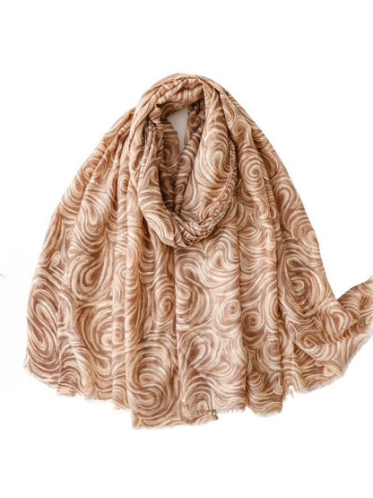 Scarvii - Classic Scarf & Shawl with Gold Foil Wavy Pattern