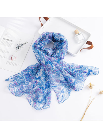 Scarvii - Blue Paisley Print Scarf