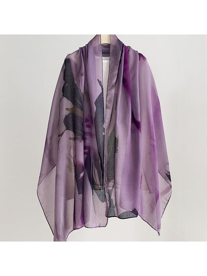 Scarvii - Vintage Floral Print Summer Wrap Scarf