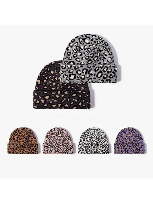 Haila - Leopard Print Cuffed Beanie