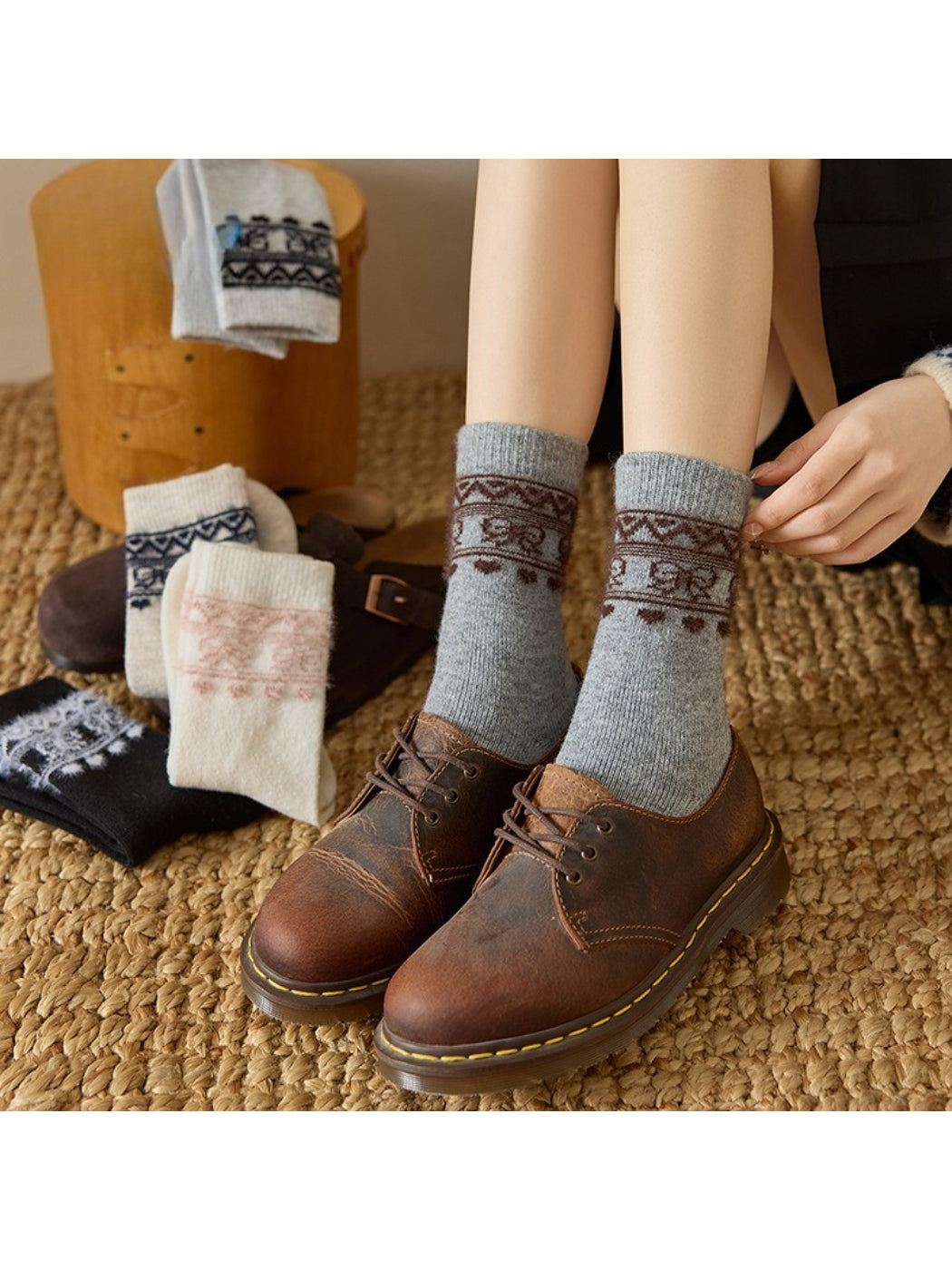 Rufia - Nordic Fair Pattern Warm Crew Socks product image 1