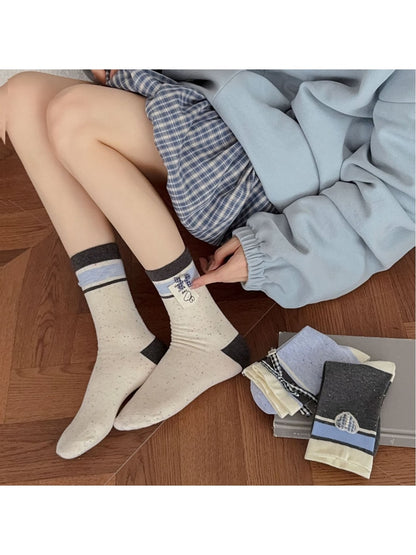 Rufia - Sweet Colorblock Bow Detail Crew Socks