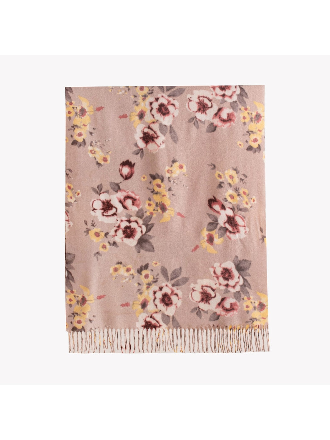 Scarvii - Floral Print Tassel Long Fashion Scarf