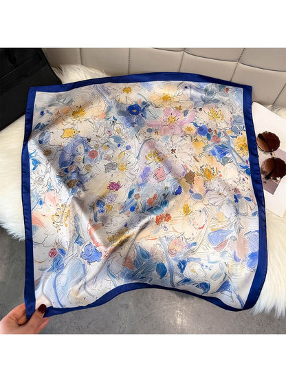 Scarvii Watercolor Floral Print Square Scarf product image