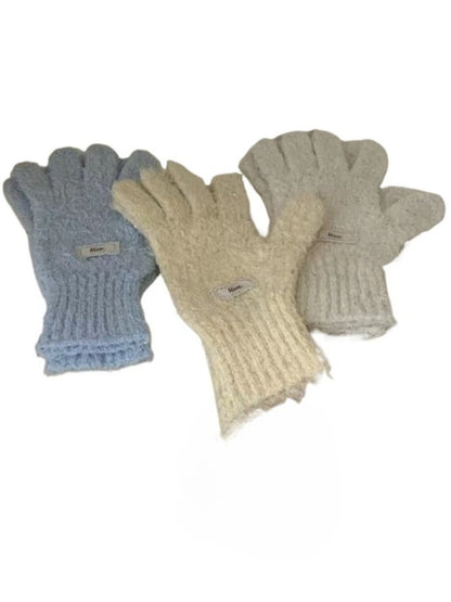 Gloving - Simple Solid-Color Full-Cover Knitted Gloves