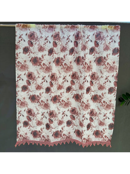 Scarvii - Lightweight Pink Floral Print Wrap Scarf