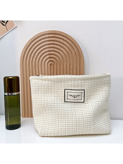 Cosbai - Woven Style Zipper Cosmetic Storage Bag