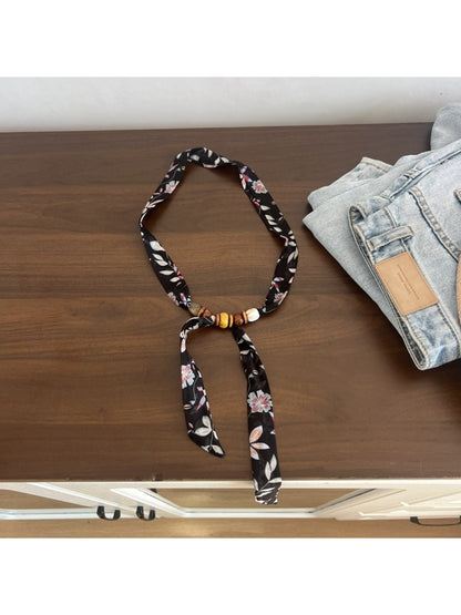 Scarvii Decorative Beaded Skinny Scarf