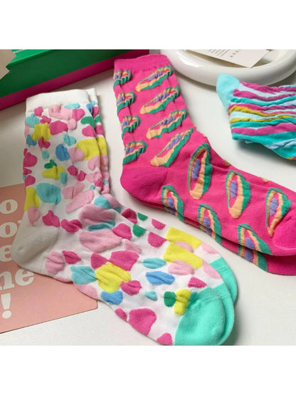 Rufia - Abstract Pattern Crew Socks