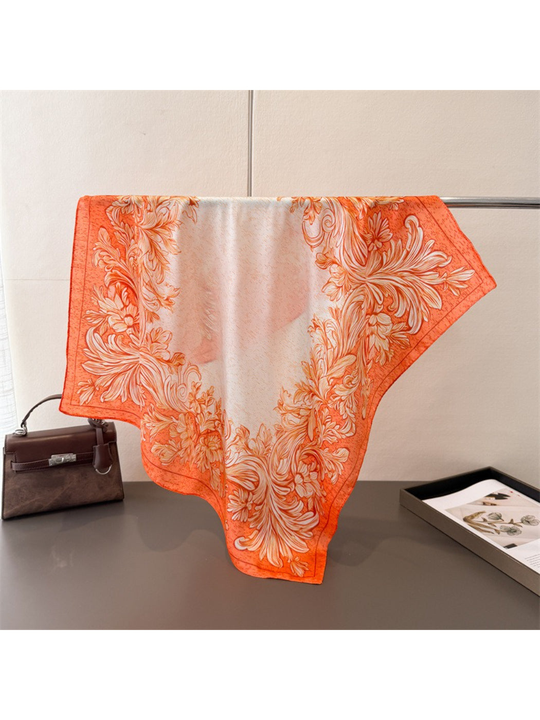 Scarvii - Elegant Baroque Border Print Scarf