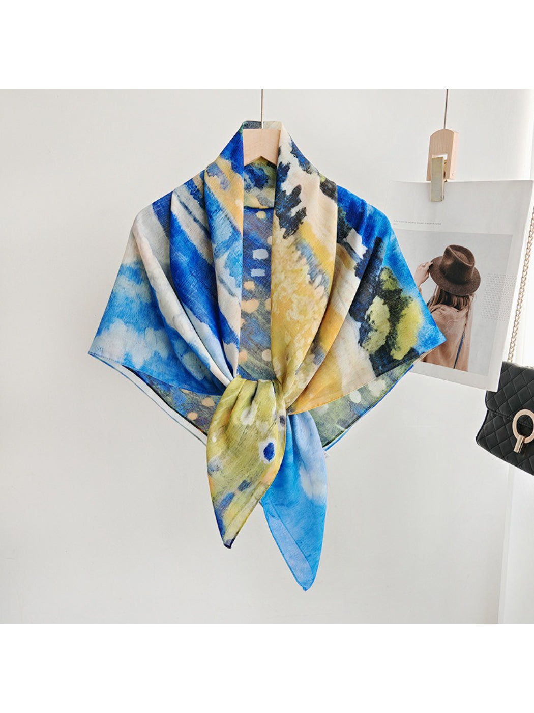 Scarvii Abstract Watercolor Dot Wash Square Scarf