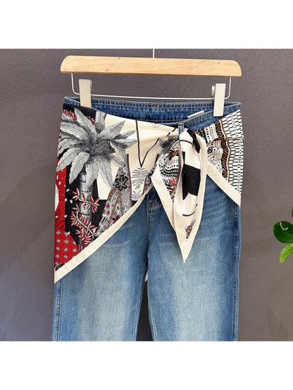 Scarvii - Tropical Palm Tree Print Triangle Bandana