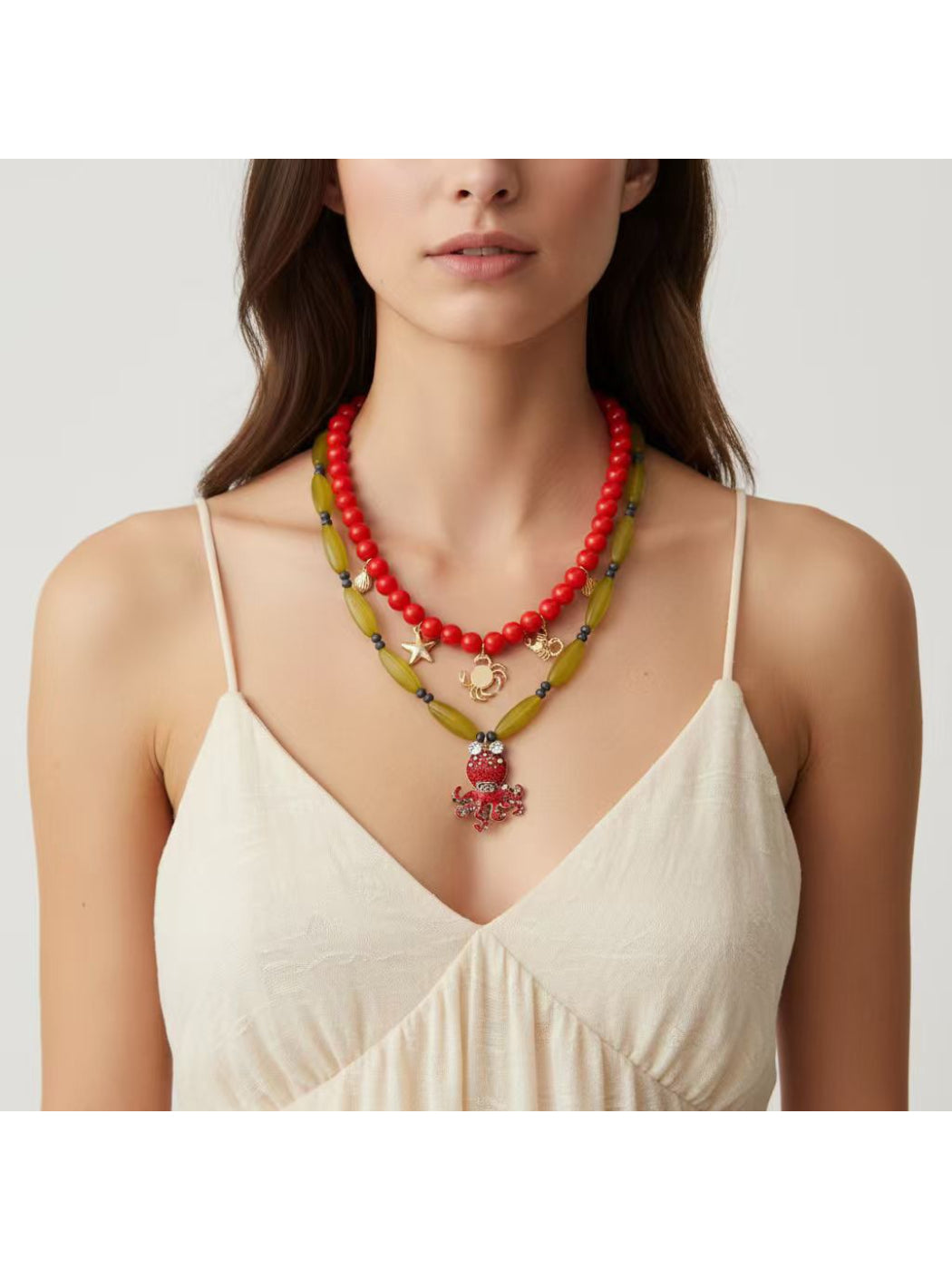Coastal Charm Necklace featuring an octopus pendant on a delicate chain