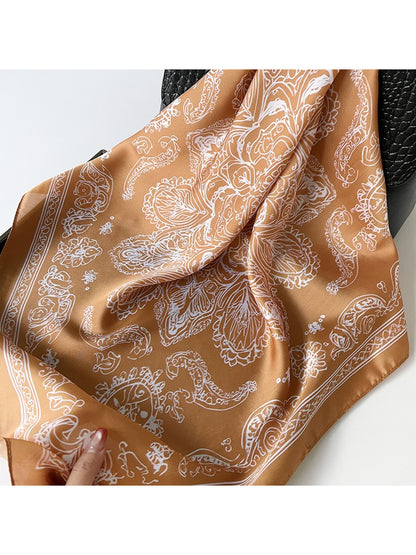 Scarvii - Graphic Circle Contrast Print Square Scarf