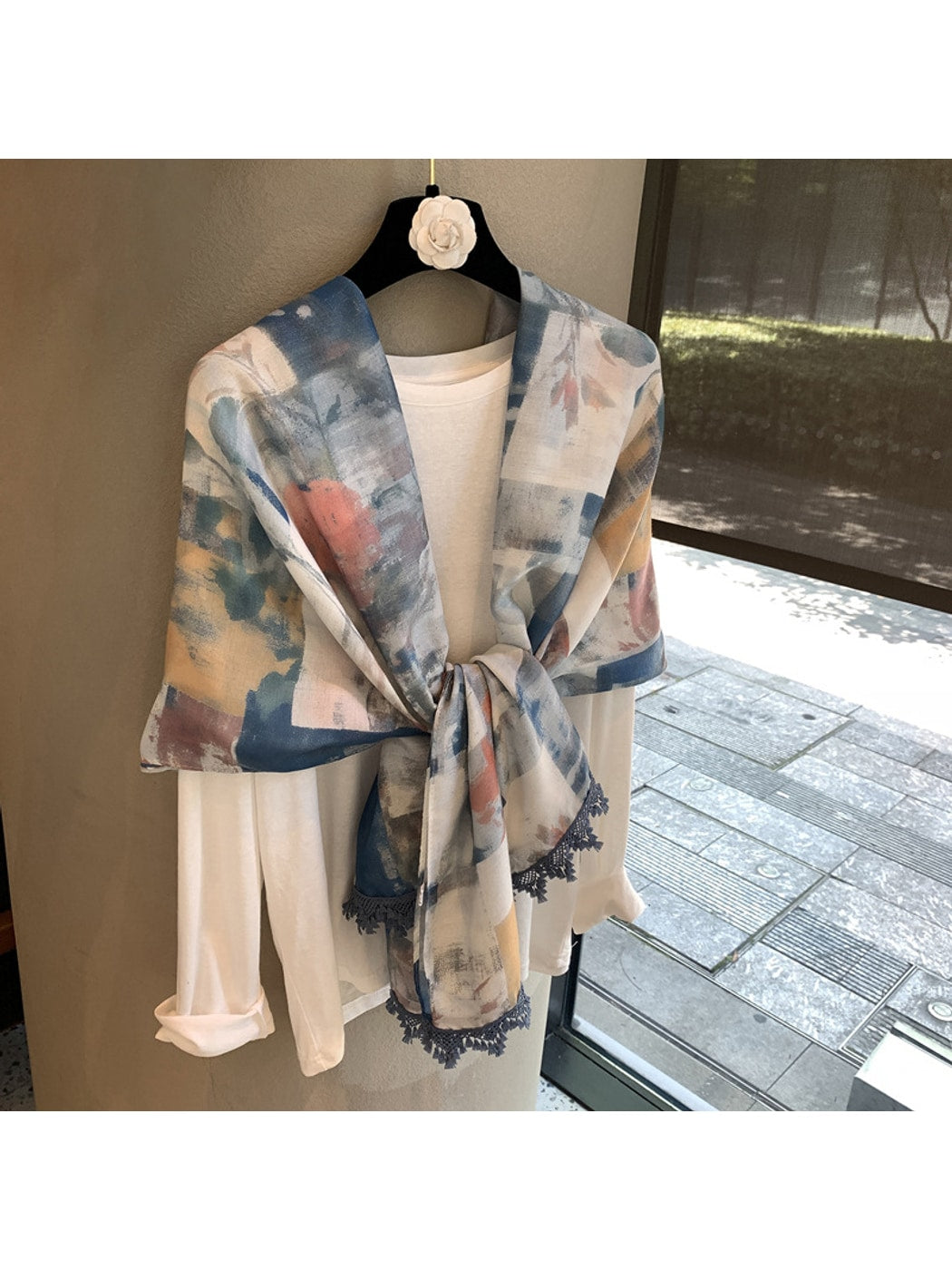 Scarvii - Painterly Print Long Rectangular Shawl