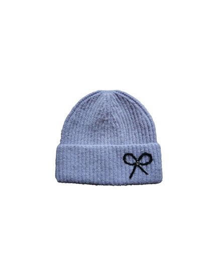 Haila - Knitted Beanie with Butterfly Embroidery