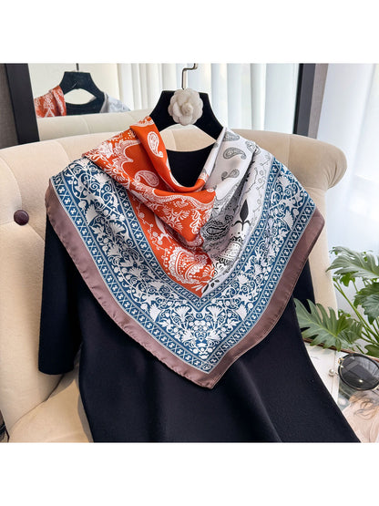 Scarvii - Paisley Panel Border Square Scarf