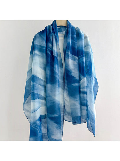 Scarvii - Flowing Floral Print Summer Wrap Scarf