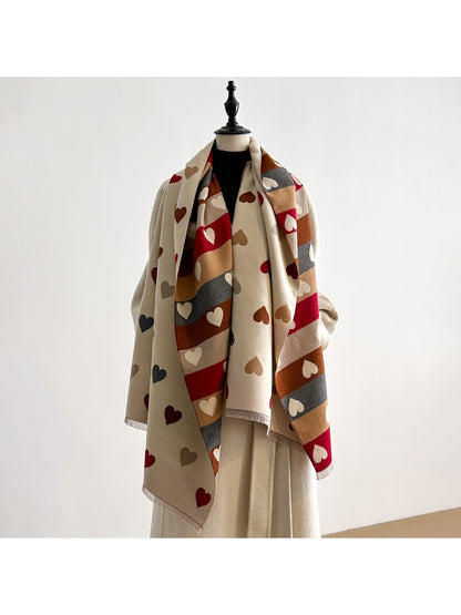Scarvii – Valentine’s Heart Pattern Winter Scarf & Shawl