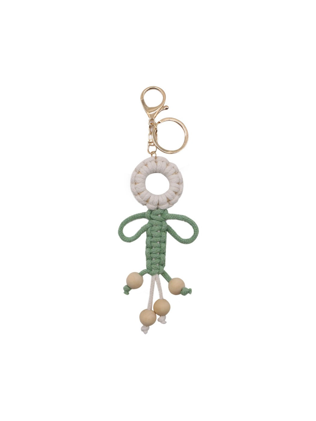 Koco Woven Flower Keychain for Bags with floral motif and woven texture