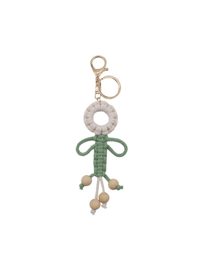 Koco Woven Flower Keychain for Bags with floral motif and woven texture