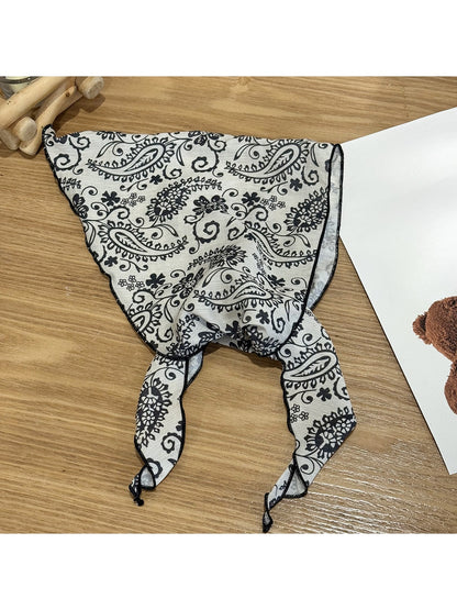Scarvii - Paisley Floral Print Triangle Bandana