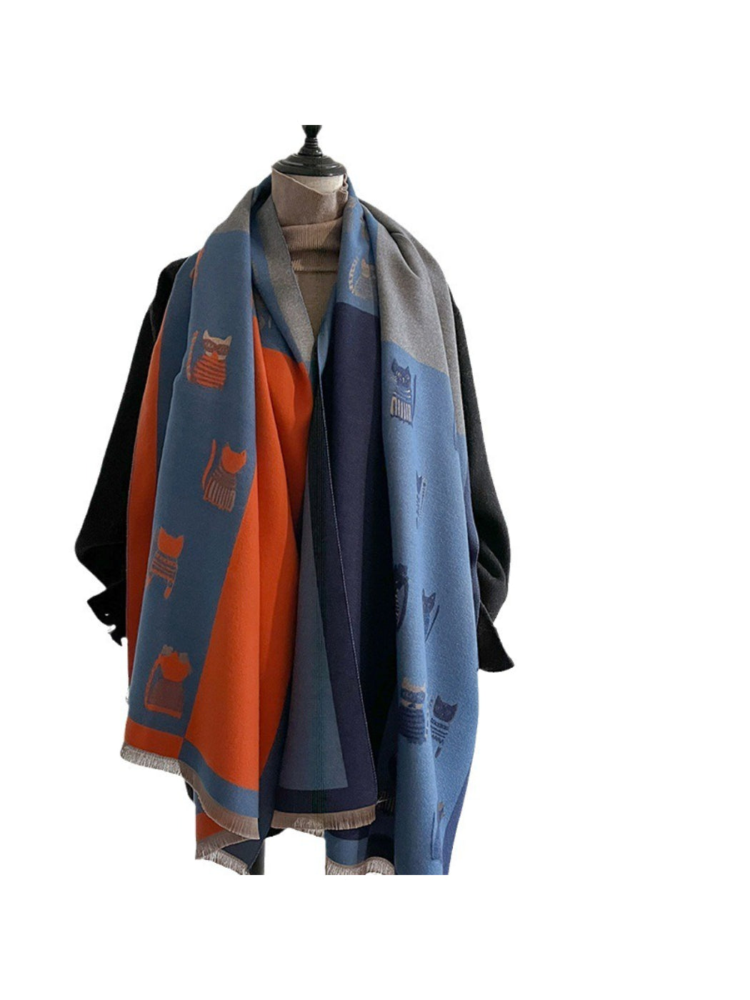 Scarvii – Cute Cat Print Long Scarf & Shawl