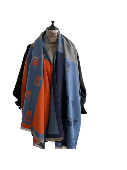 Scarvii – Cute Cat Print Long Scarf & Shawl