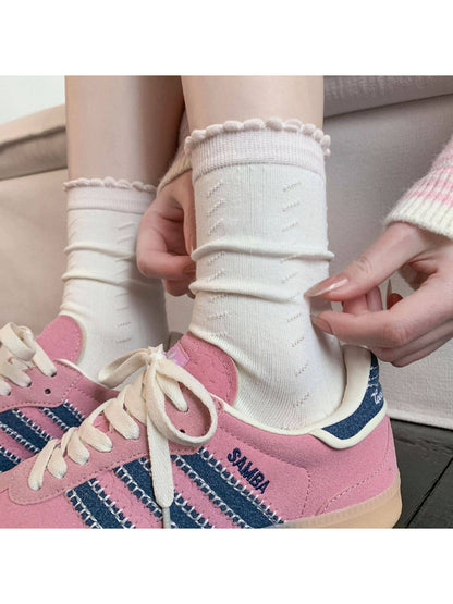Rufia - Sweet Frill Trim Knit Crew Socks product image 2
