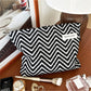 Close-up of Cosbai Zigzag Print Zip Pouch showing detailed zigzag design and zipper