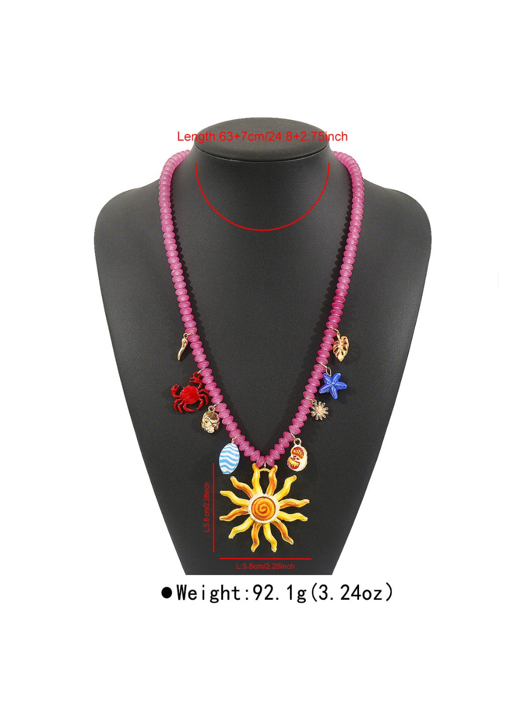 Close-up of clasp and beads on Color Charm beaded necklace highlighting craftsmanship