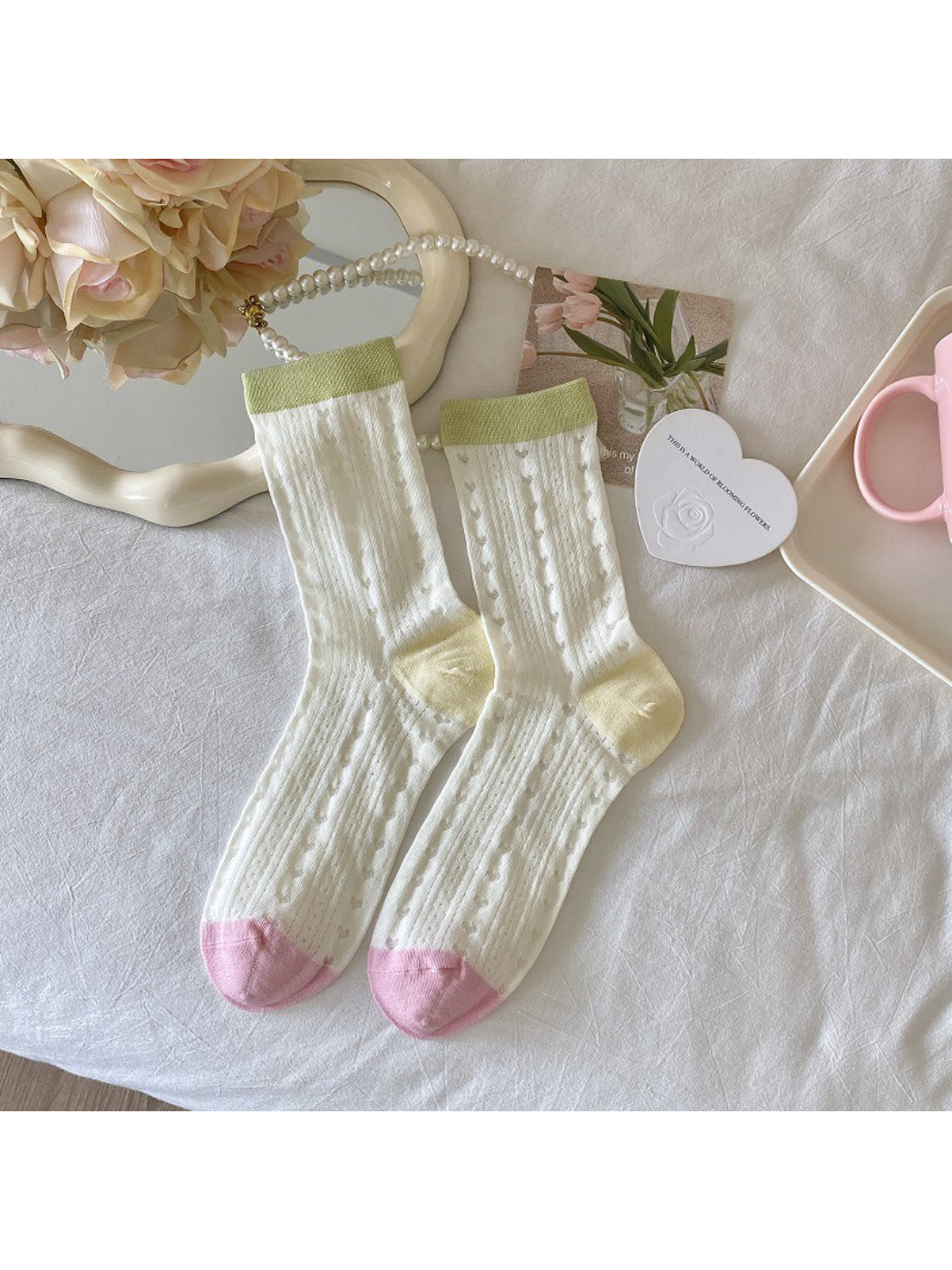 Rufia - Pastel Texture Mix Crew Socks