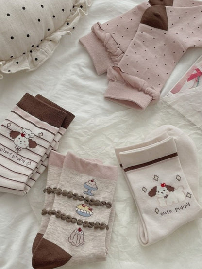 Rufia - Cute Cartoon Dog Women’s Mid-calf Socks