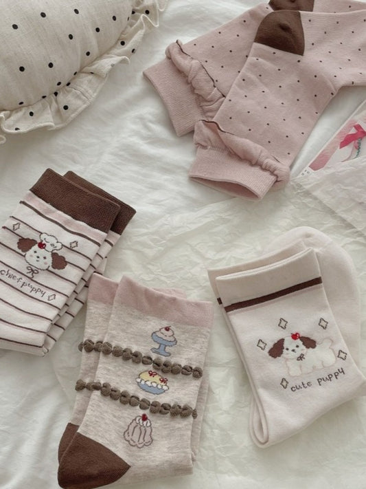 Rufia - Cute Cartoon Dog Women’s Mid-calf Socks