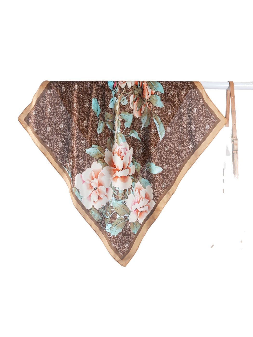 Scarvii - Vintage Blossom Print Square Scarf