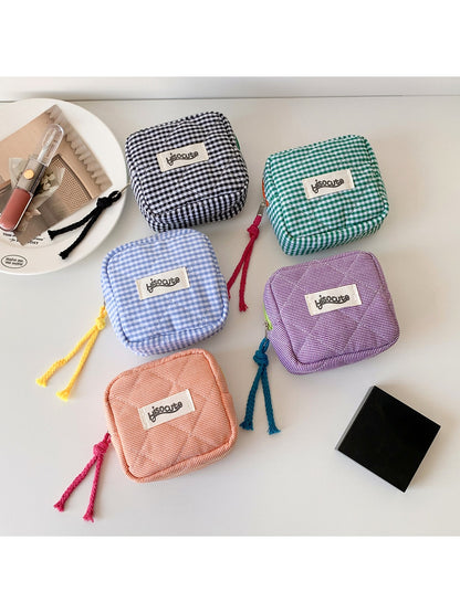 Cosbai Square Plaid Everyday Storage Zipper Pouch Bag product photo 1