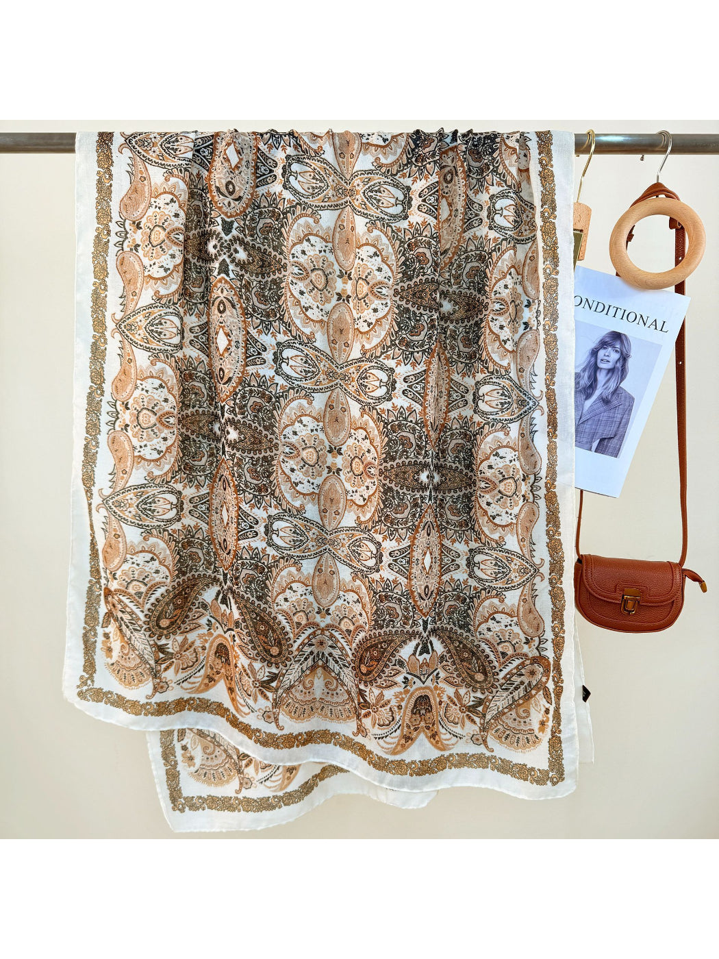Scarvii - Ornate Paisley Print Lightweight Scarf